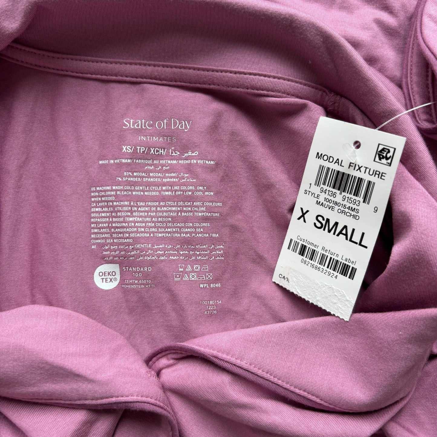 State of Day Women's Purple Button-Down Super Soft Long-Sleeved Sleepshirt NWT