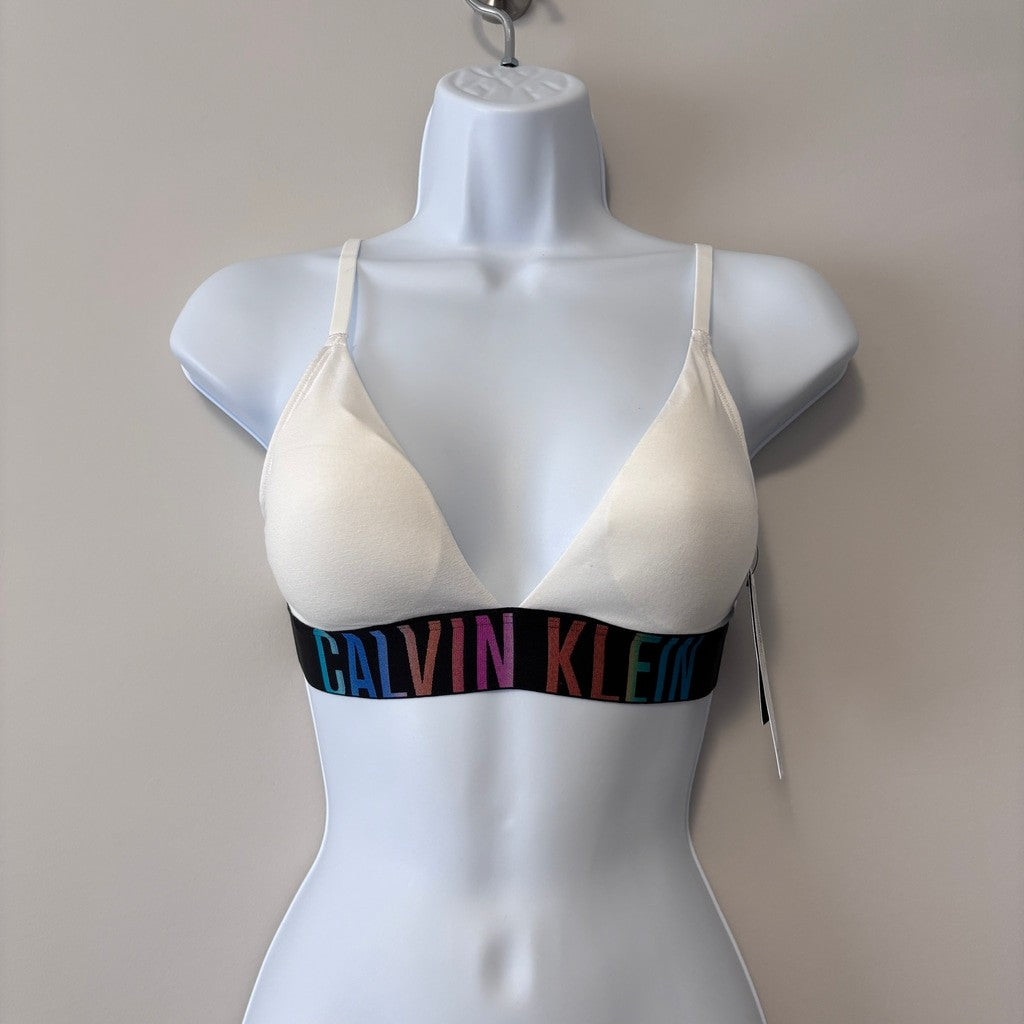 Calvin Klein Size XS White Intense Power Pride Cotton Triangle Bralette NWT