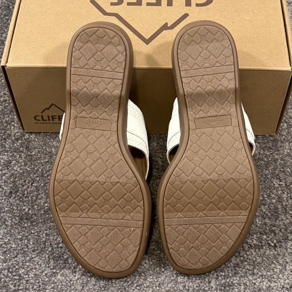 Cliffs by White Mountain Women's 7 & 8 White Benedict Comfort Sandals NWT