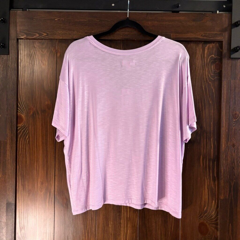 Style & Co. Size Large Pink / Purple Drapey V-Neck Casual T-Shirt NWT