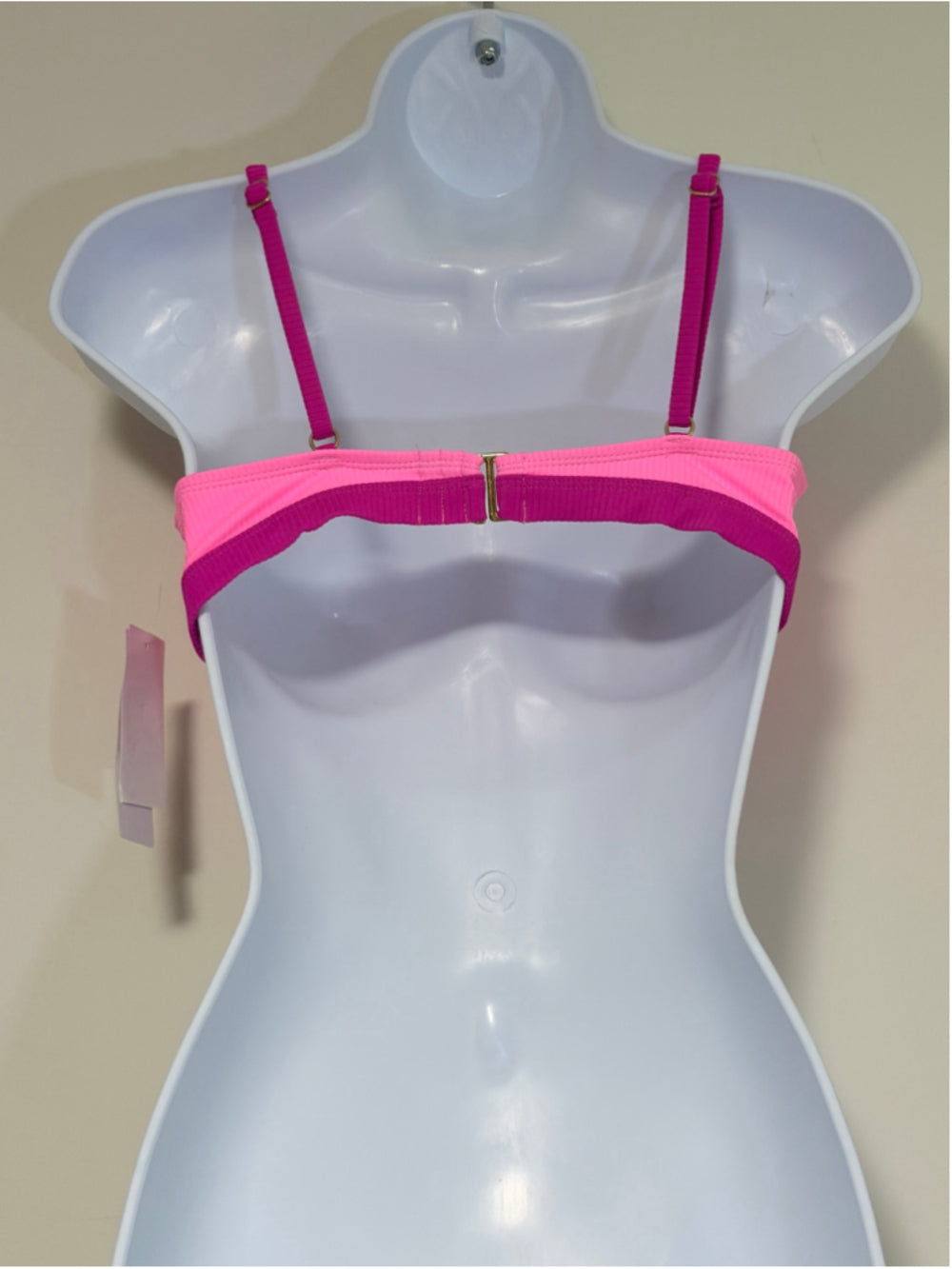 Salt + Cove Size Medium Pink & Purple V-Wire Ribbed Bralette Bikini Top NWT