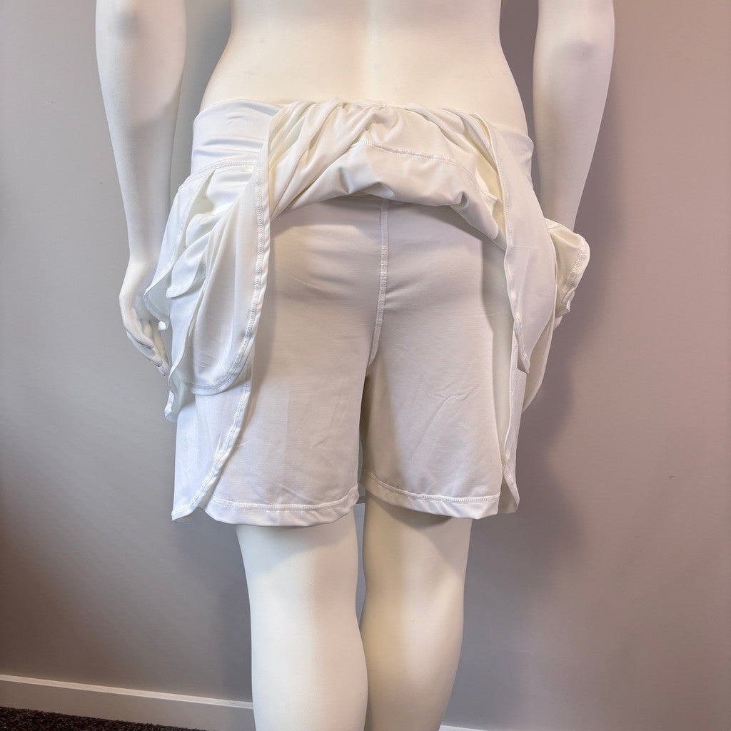Id Ideology Women's Plus Size 3X White Flounced Active Skort NWT