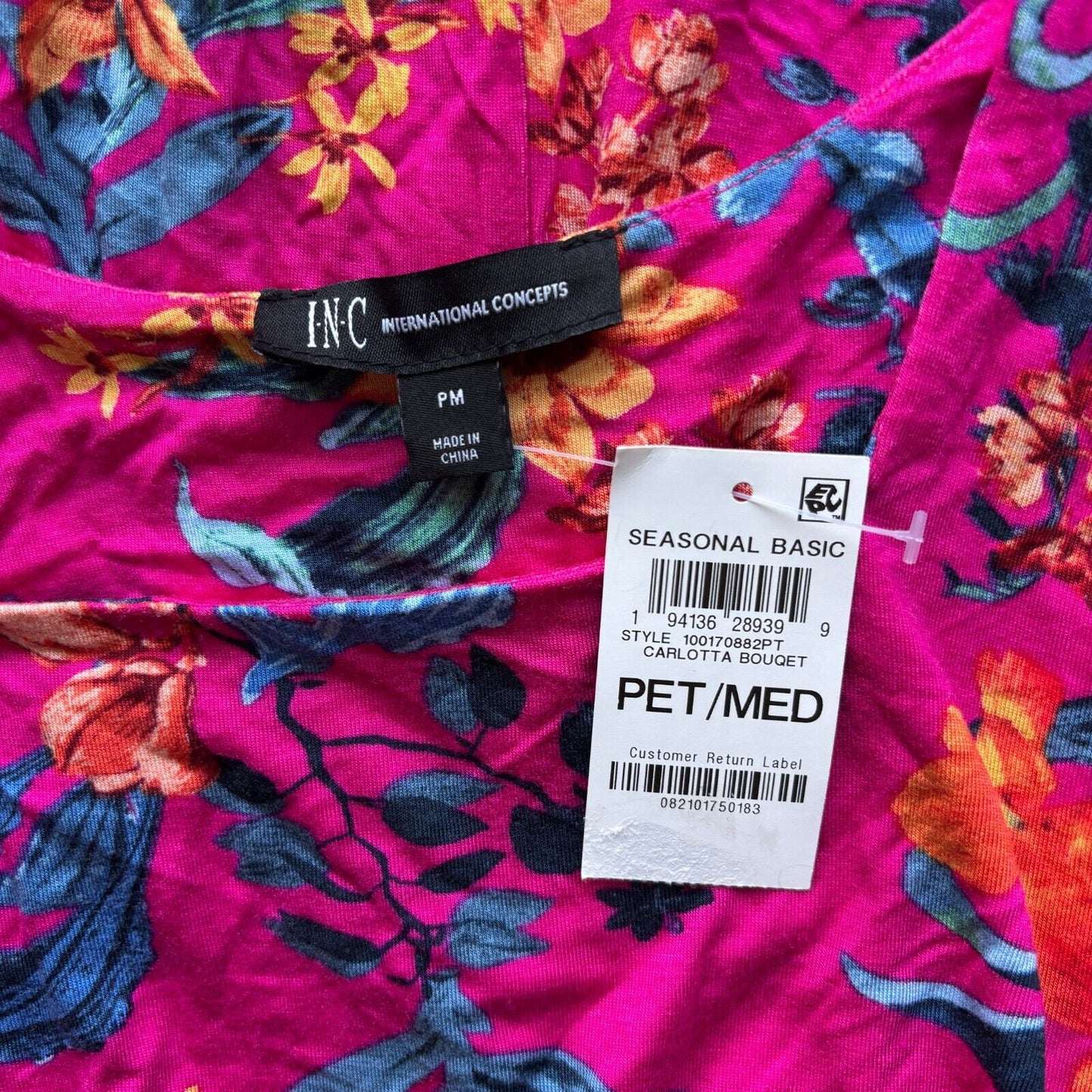 I.N.C. International Concepts Petite Small Pink Floral Printed Maxi Dress NWT