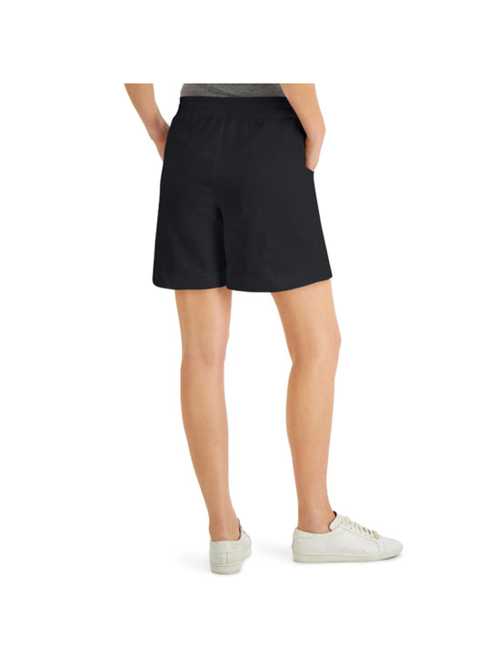 Karen Scott Women's Small Petite Black Knit Cotton Shorts NWT