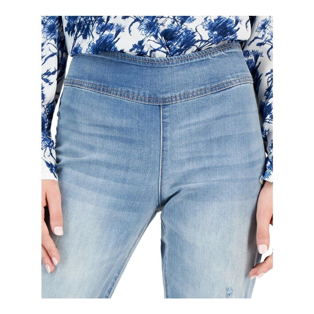 INC International Concepts Women's Mid Rise Straight Leg Pull On Jeans NWT