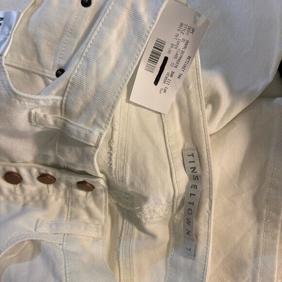 Tinsel Juniors Mid Rise White Denim Flare Jeans NWT