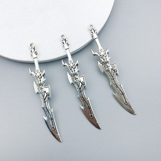 Gothic Abyssal Reaper Blade Alloy Pendant for Jewelry, Crafts & Cosplay NWT