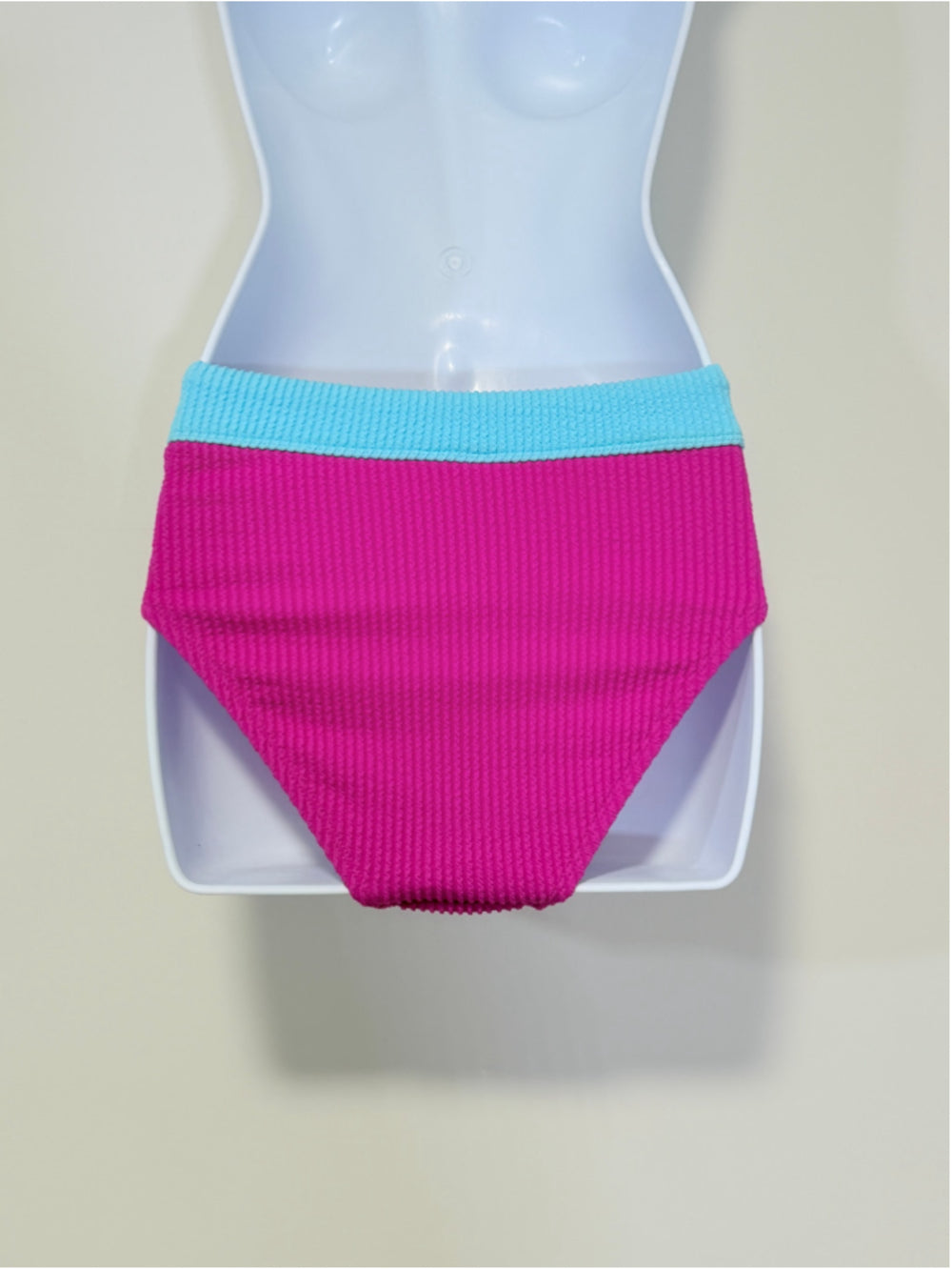 Salt + Cove Size XS Pink & Blue Colorblocked Ribbed Bikini Bottoms NWT