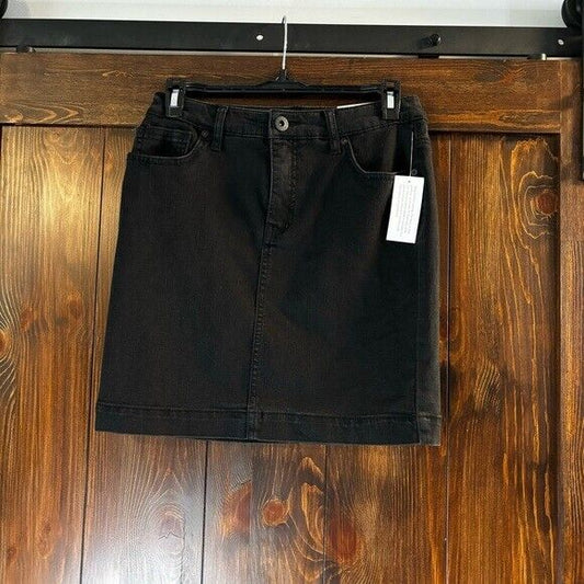 Style & Co. Women's Petite Black stretch Denim Relaxed Skirt NWT