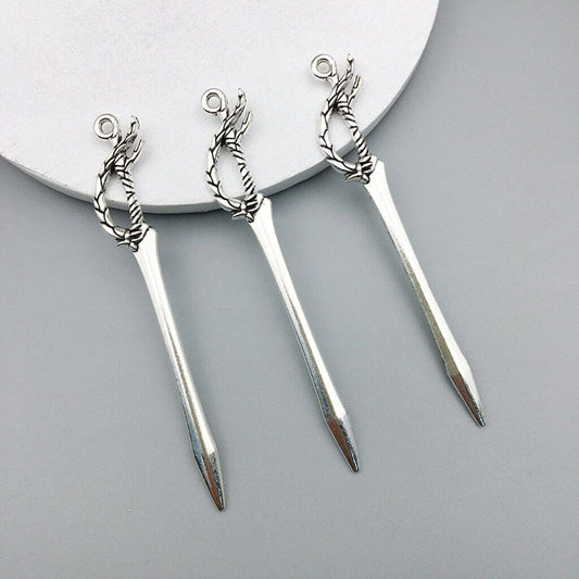 Dragonfang Rapier Alloy Pendant Charm for Jewelry, Cosplay & Crafts NWT