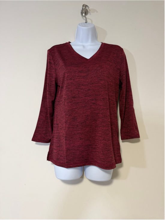 Karen Scott Women's Extra Small Red Sports / Exercise 3/4-Sleeve Top NWT