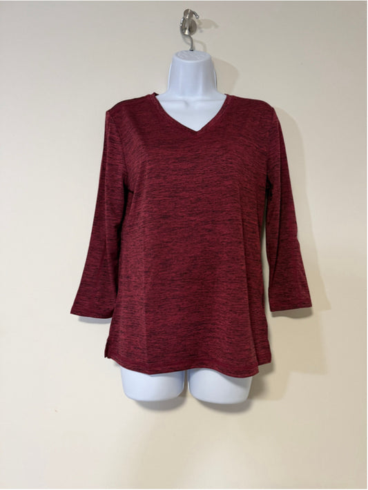 Karen Scott Women's Extra Small Red Sports / Exercise 3/4-Sleeve Top NWT