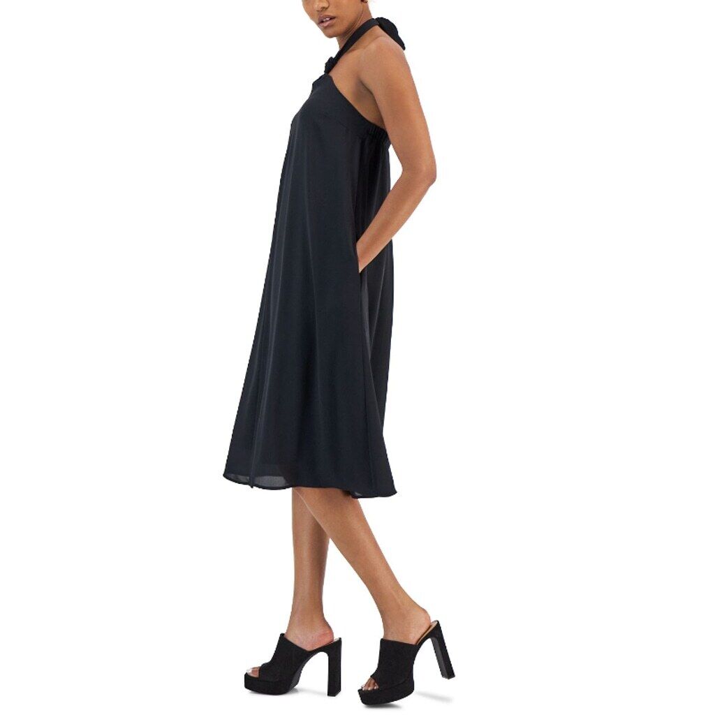 INC International Concepts Women's Medium Black Halter-Neck Midi Dress NWT