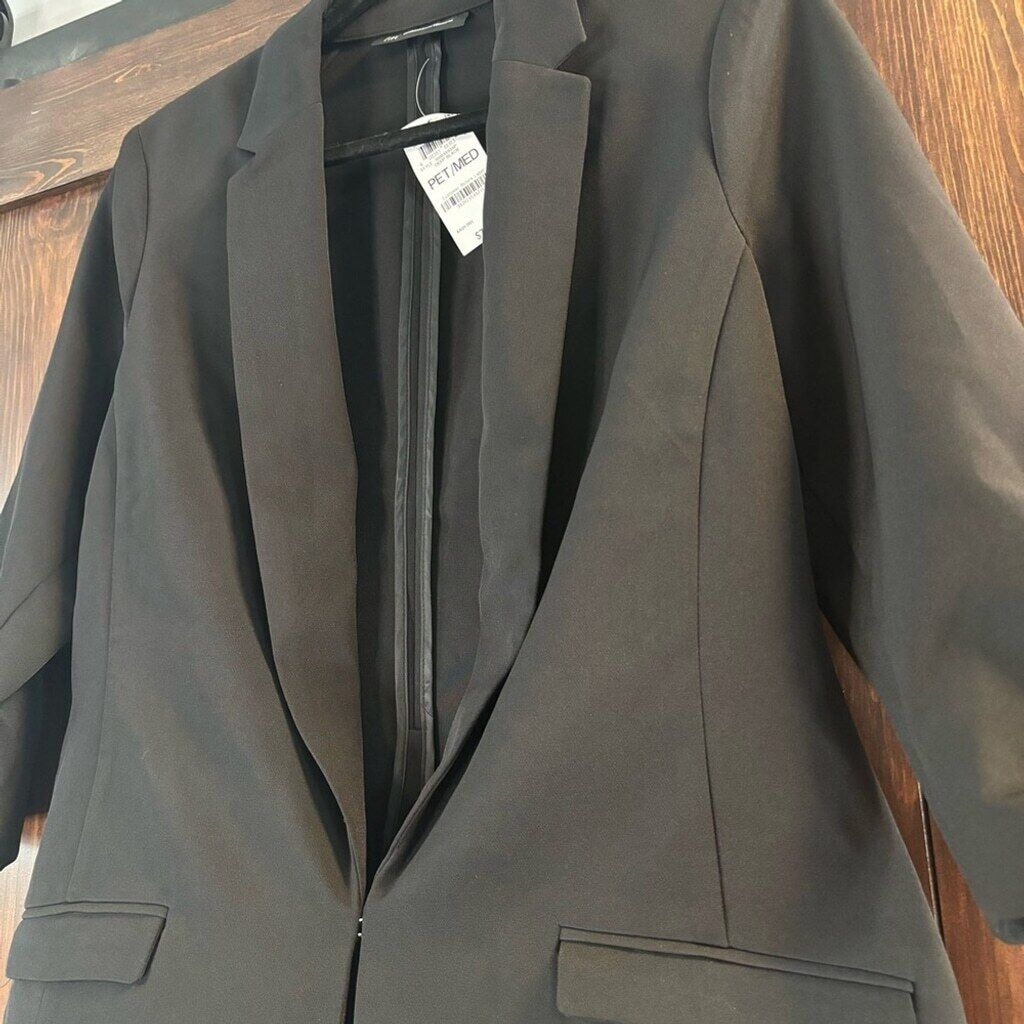 I.N.C. International Concepts Black XL Petite 3/4 Sleeve Menswear Blazer NWT