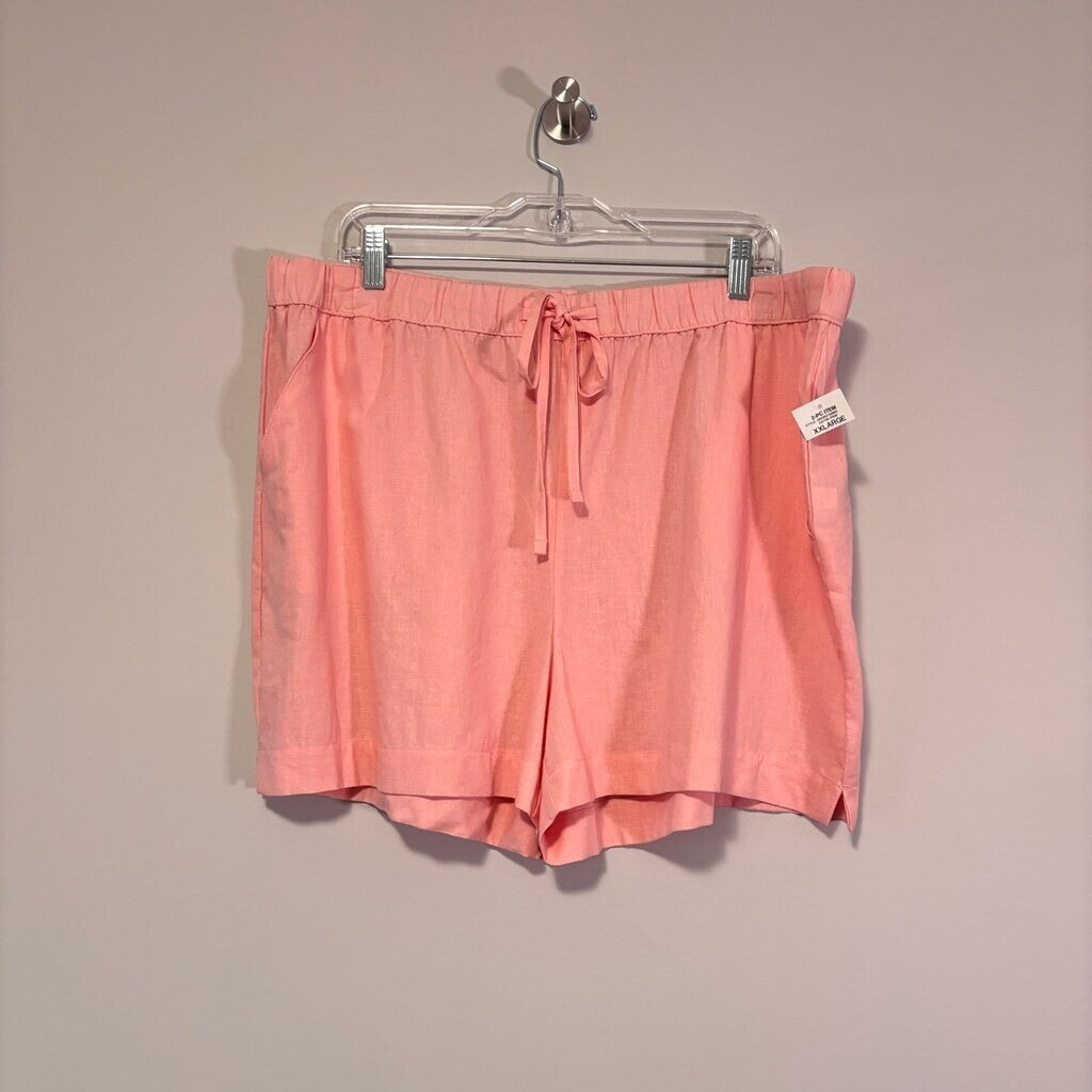 State of Day Women's Linen 2-Piece Pink Cami & Shorts Pajama Set NWT