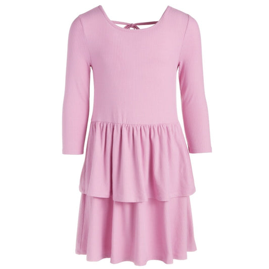 Epic Threads Big Girls Size Medium Purple Ribbed-Knit Tiered Ruffled Dress NWT