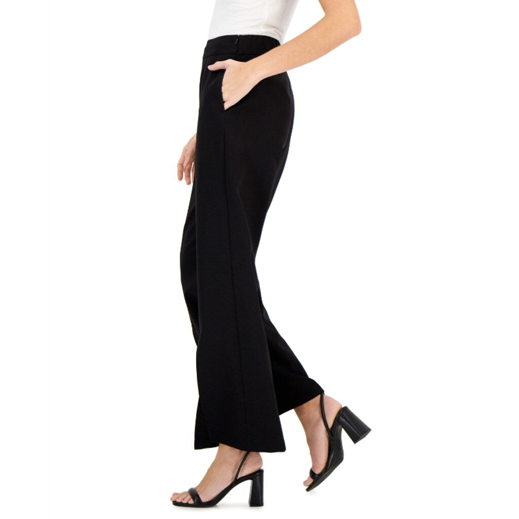 INC International Concepts XS Black High Rise Front-Slit Flare Leg Pants NWT