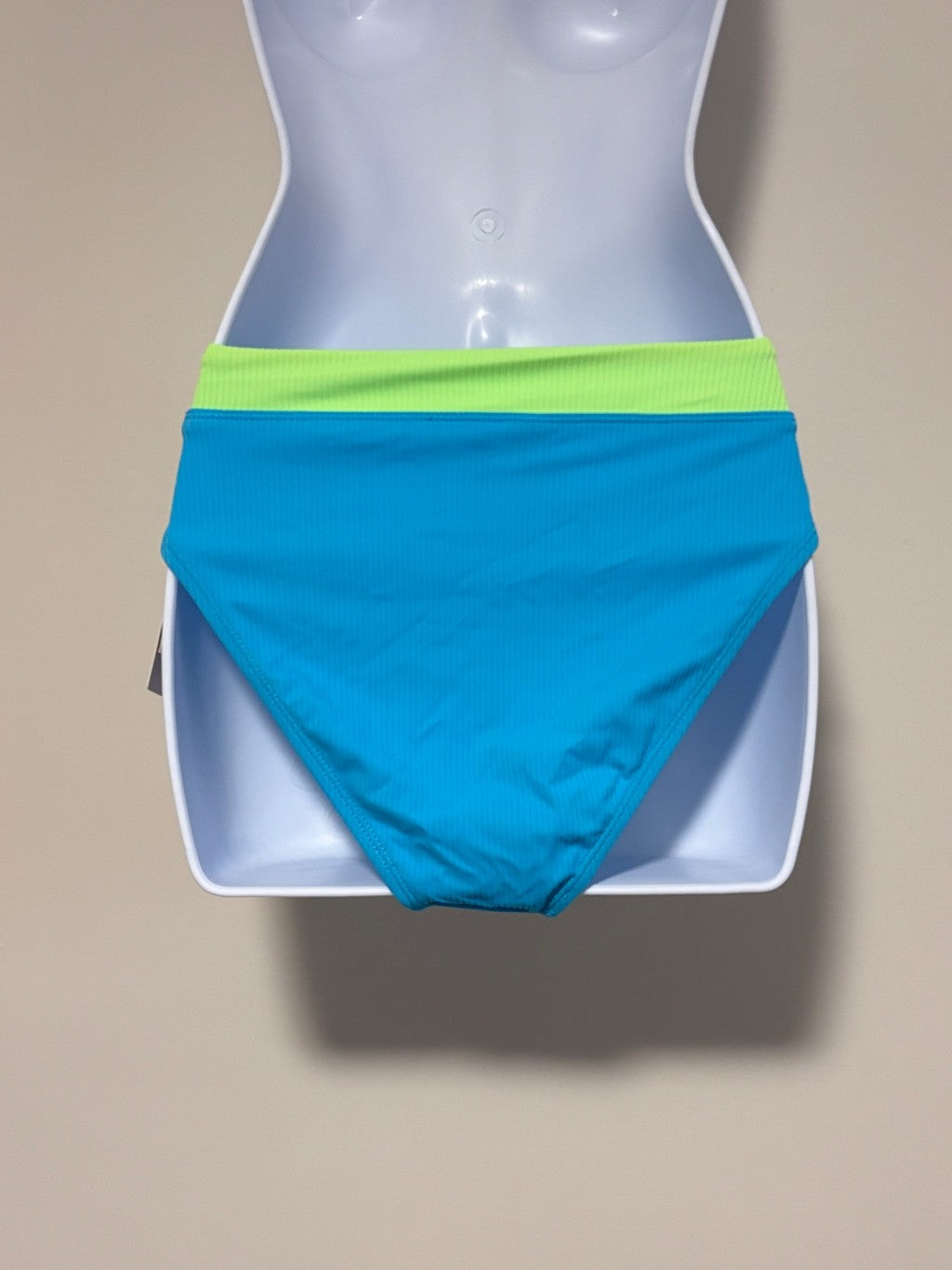 Salt + Cove Size Small Blue & Lime Green High Waisted Bikini Bottoms NWT