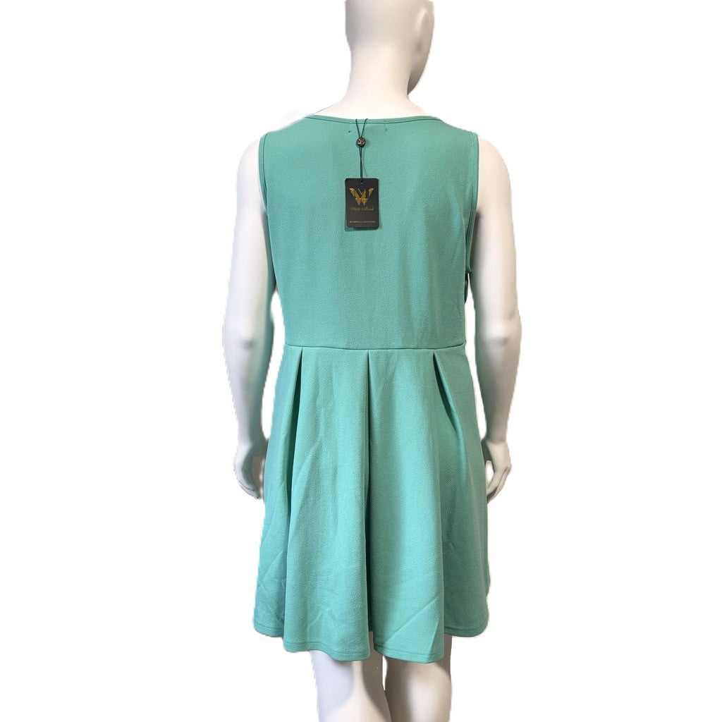White Mark Plus Size 3XL Mint Green Fit and Flare / Skater Dress Knee Length NWT