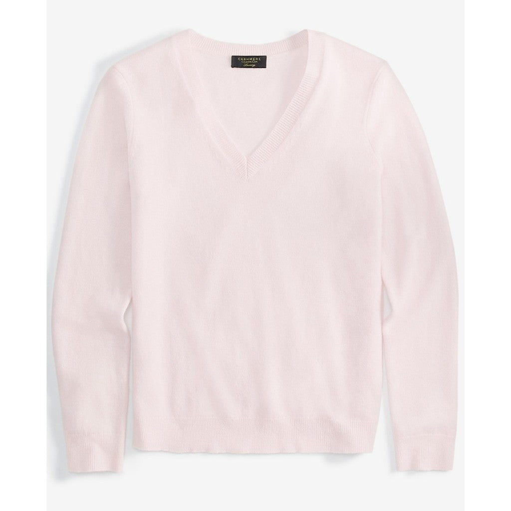 Charter Club 100% Cashmere Size XS V-Neck Sweater Light Pink NWT