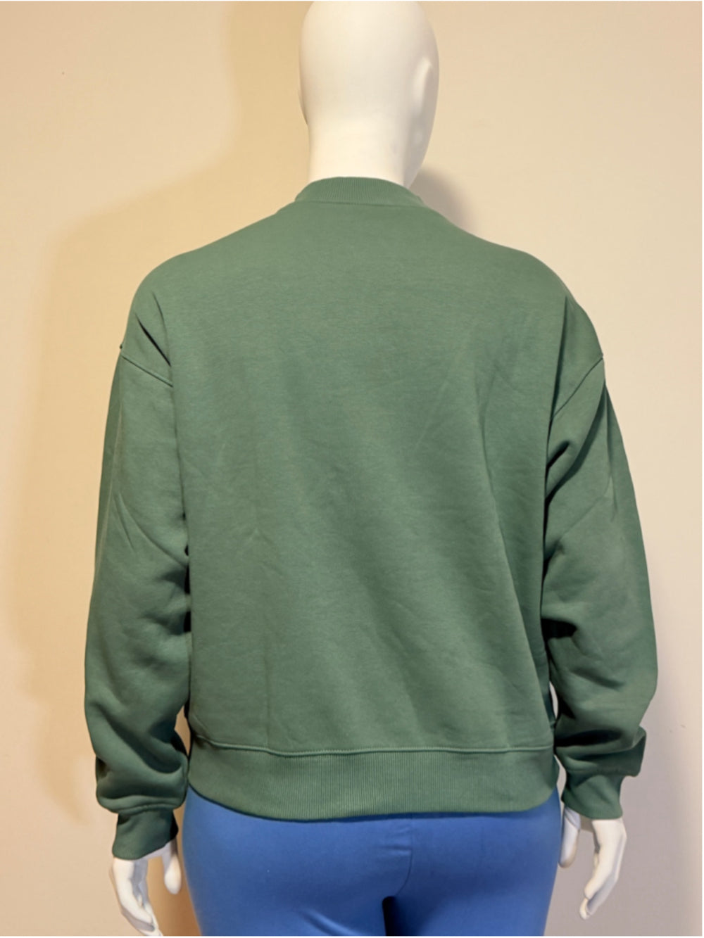 Reebok Women's Large Green 100% Cotton Fleece Mock Neck Sweatshirt NWT
