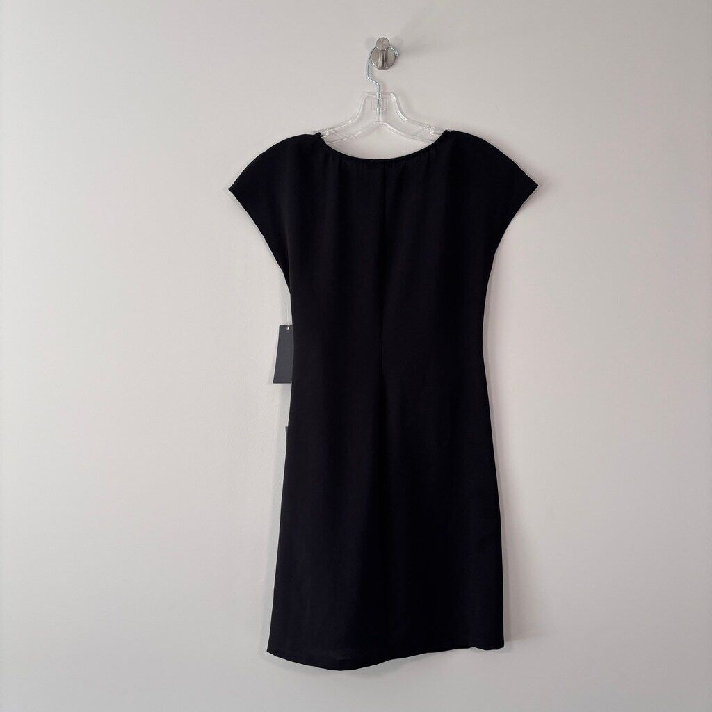 City Studios Juniors' Small Black Tie-Waist Round Neck Short Sleeve Dress NWT