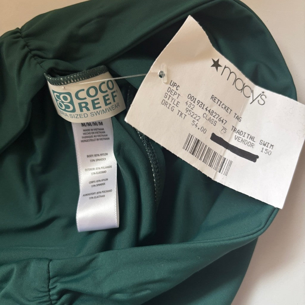 Coco Reef Women's Medium Dark Green High-Waist Bikini Bottoms NWT