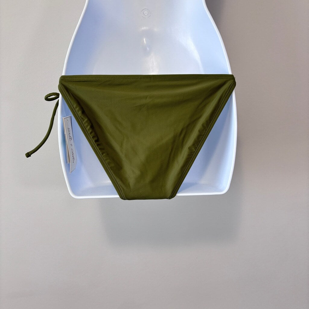 Salt + Cove Women's Size Large Olive Green Side-Tie Bikini Bottoms NWT