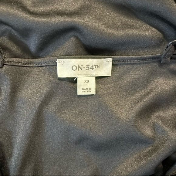 ON 34TH Women's Black Basic Stretchy Extra Long Camisole XS NWOT