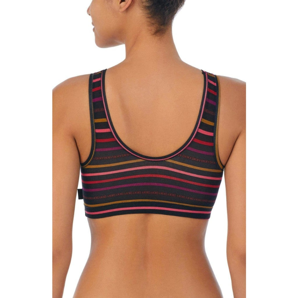 DKNY Women's Size Small Black Multicolor Striped Modal Bralette NWT