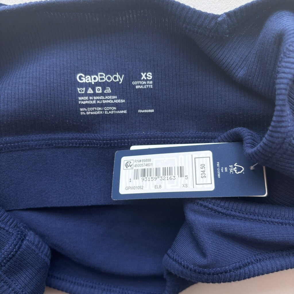 GAP GapBody Women's Extra Small Navy Logo Comfort Bralette / Sports Bra NWT