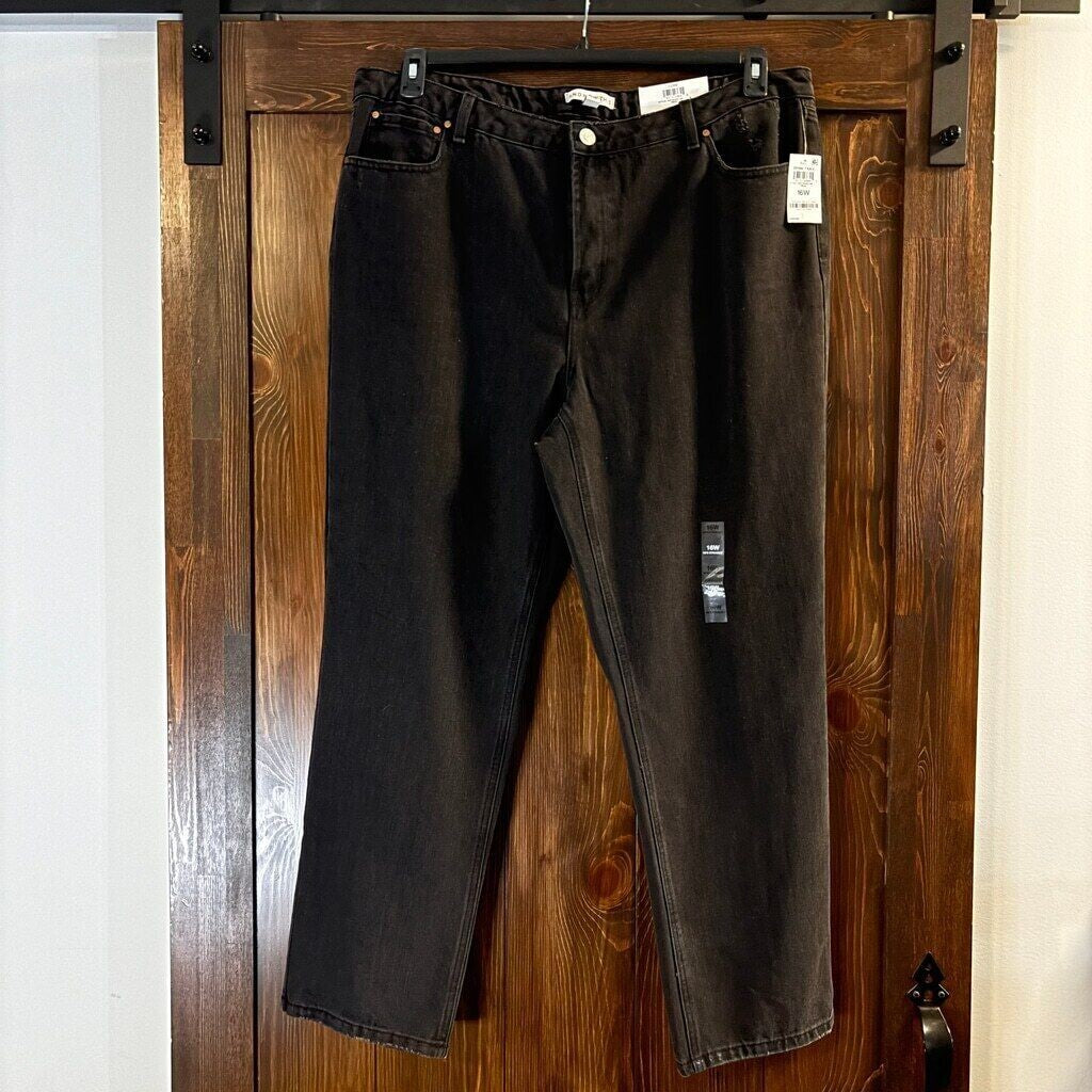 And Now This Plus Size Cotton High Rise Ripped Black Jeans NWT