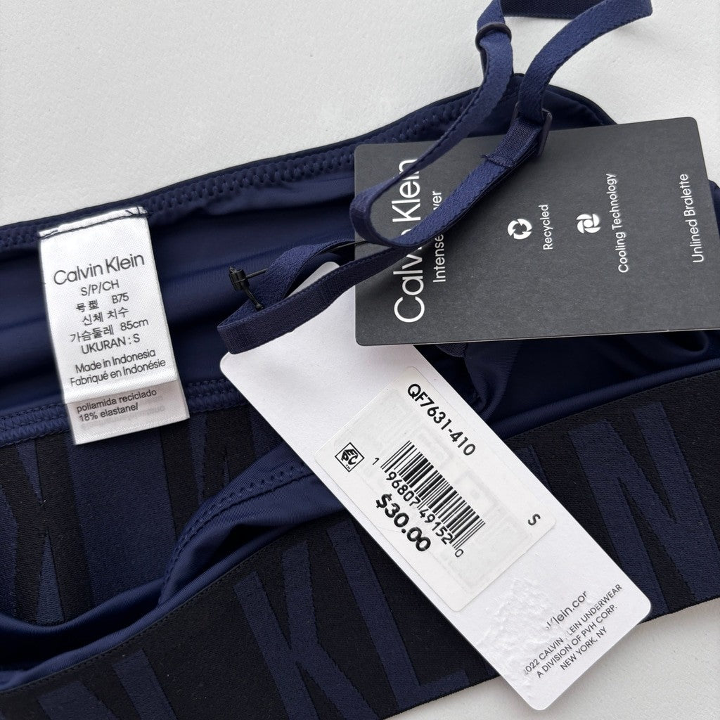 Calvin Klein Women's Navy Intense Power Micro Unlined Bralette NWT