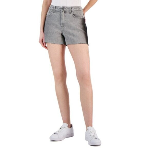 I.N.C. International Concepts Grey High Rise Frayed Hem Denim Shorts NWT