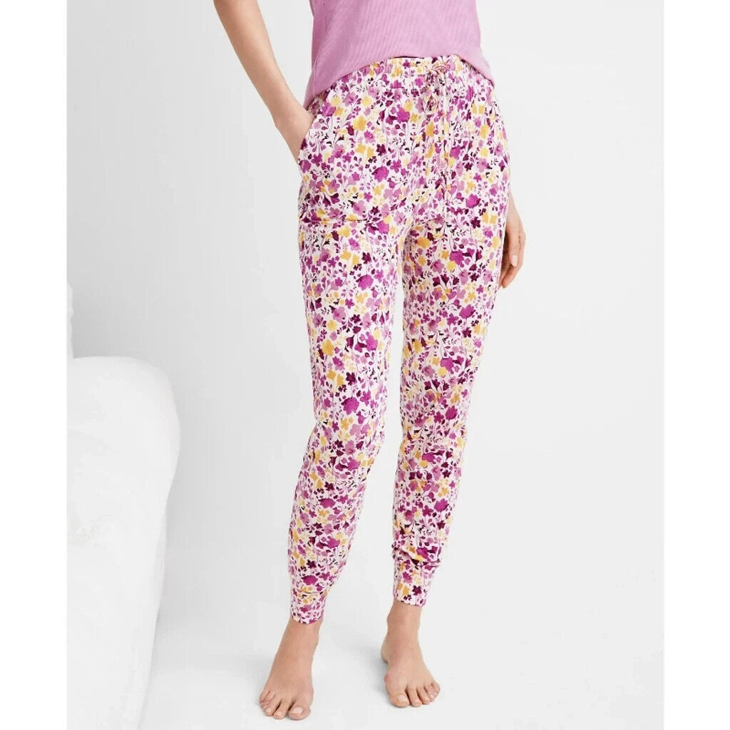 State of Day Women's Pink Floral Soft Jogger Pajama Pants NWT