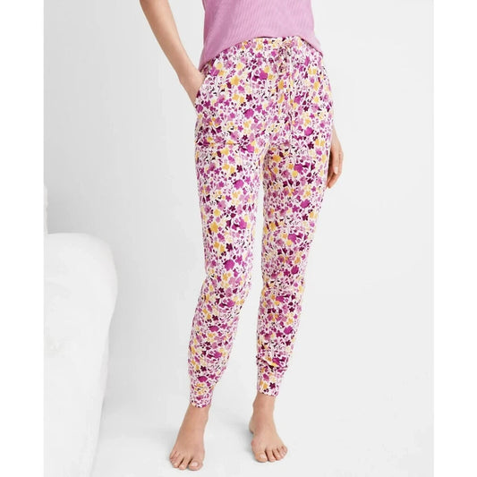 State of Day Women's Pink Floral Soft Jogger Pajama Pants NWT