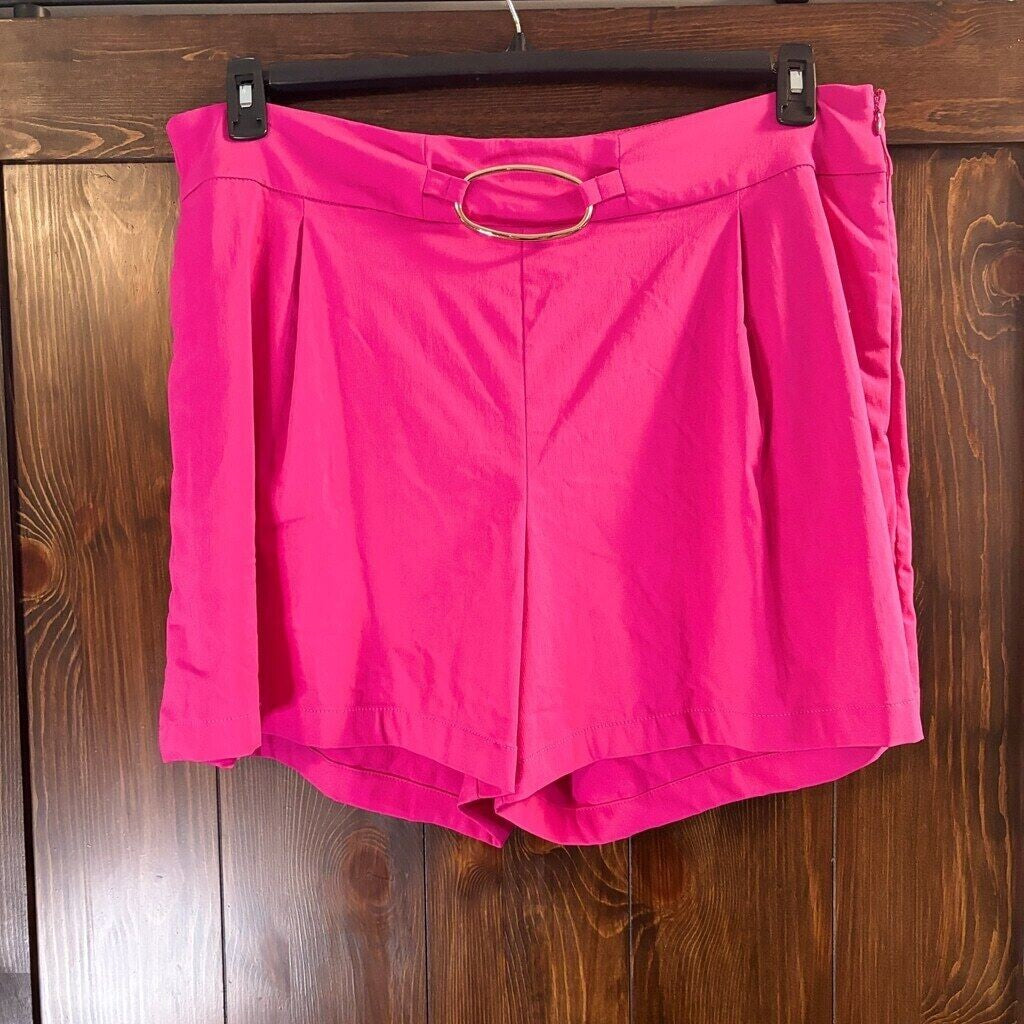 I.N.C. International Concepts Women's Hot Pink High-Rise Pleated Shorts NWT