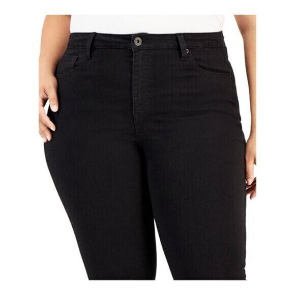 Celebrity Pink Trendy Plus Size 16W  Black High Rise Flare-Leg Jeans NWT