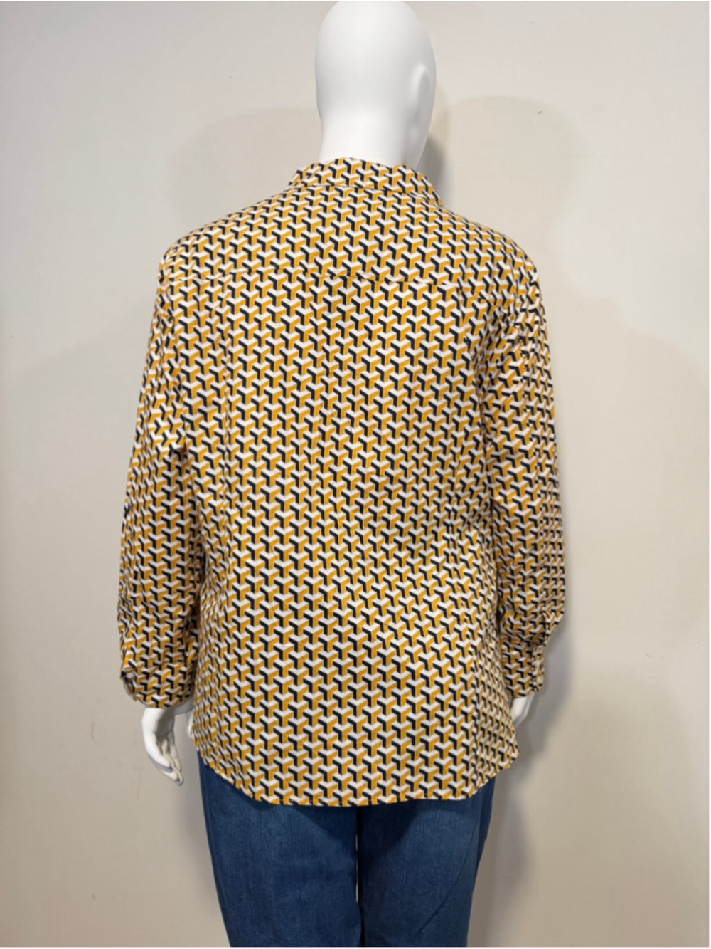 Tommy Hilfiger Plus Size 3X 100% Cotton Geometric Print Button Down Shirt NWT