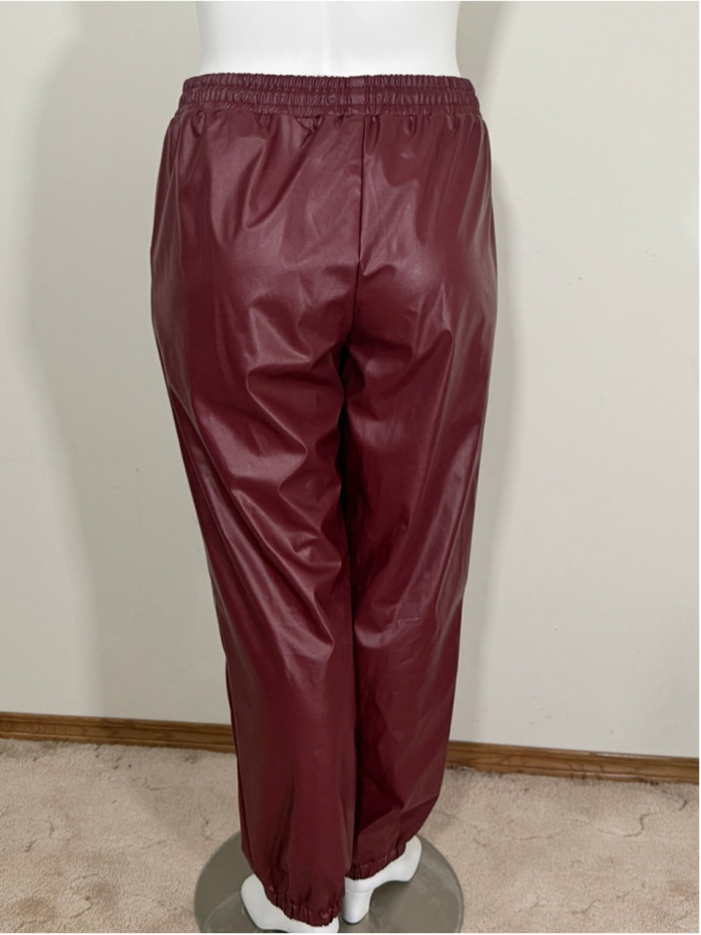 SHEIN Manfinity Size XXL Burgundy Faux Leather/Pleather Pants NWT