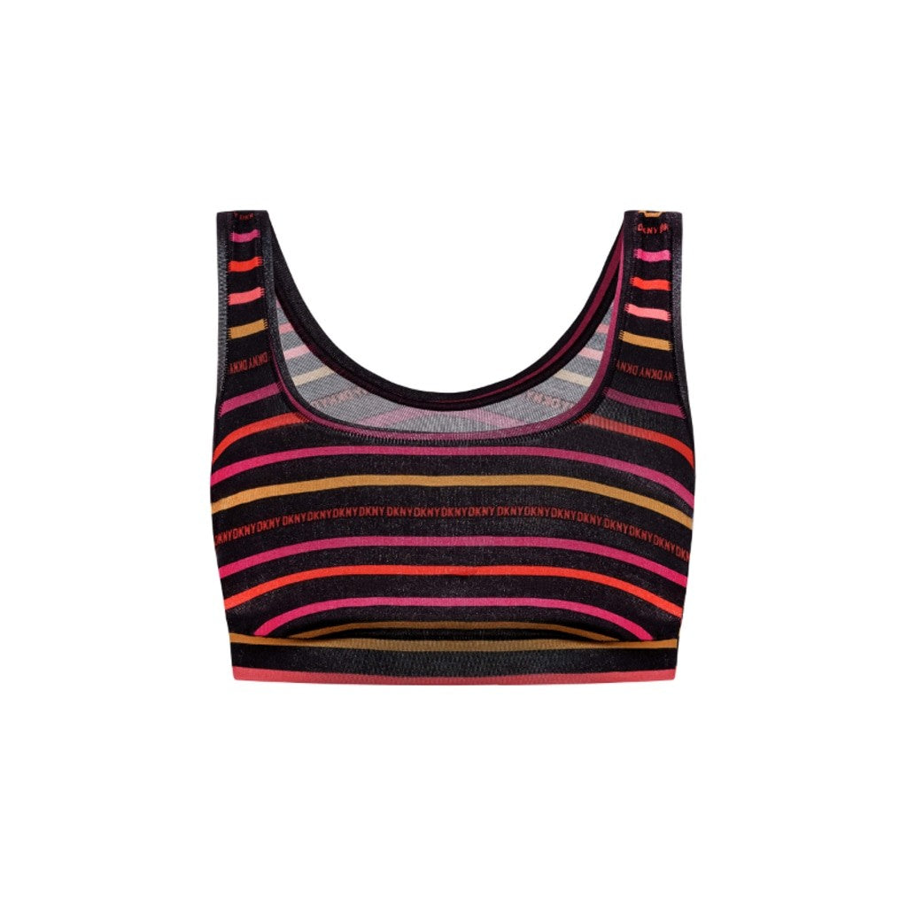 DKNY Women's Size Small Black Multicolor Striped Modal Bralette NWT