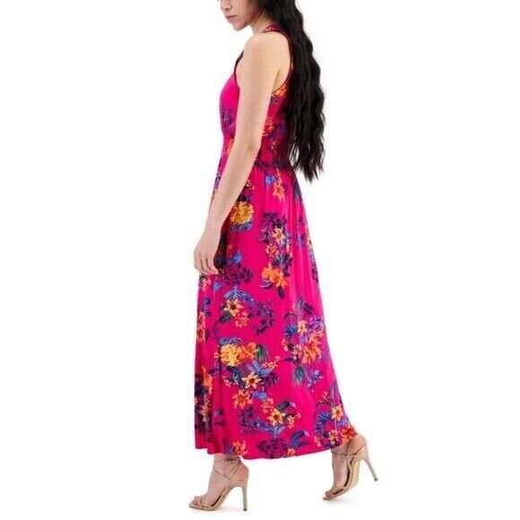I.N.C. International Concepts Petite Small Pink Floral Printed Maxi Dress NWT