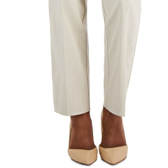 JM Collection Studded XL Petite Beige High-Waisted Straight-Leg Dress Pants NWT