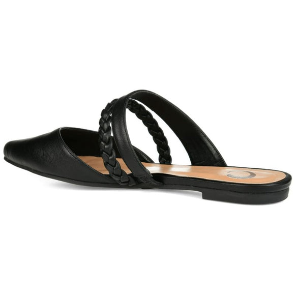 Journee Collection Women's Size 9 Black Olivea Braided Slides / Sandals NIB