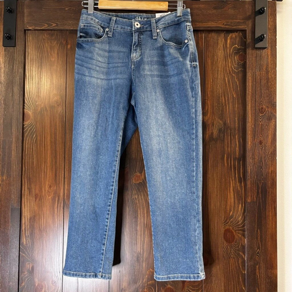 Style & Co. 4 Petite Mid-Rise Curvy-Fit Roll Cuff Capri Jeans NWT