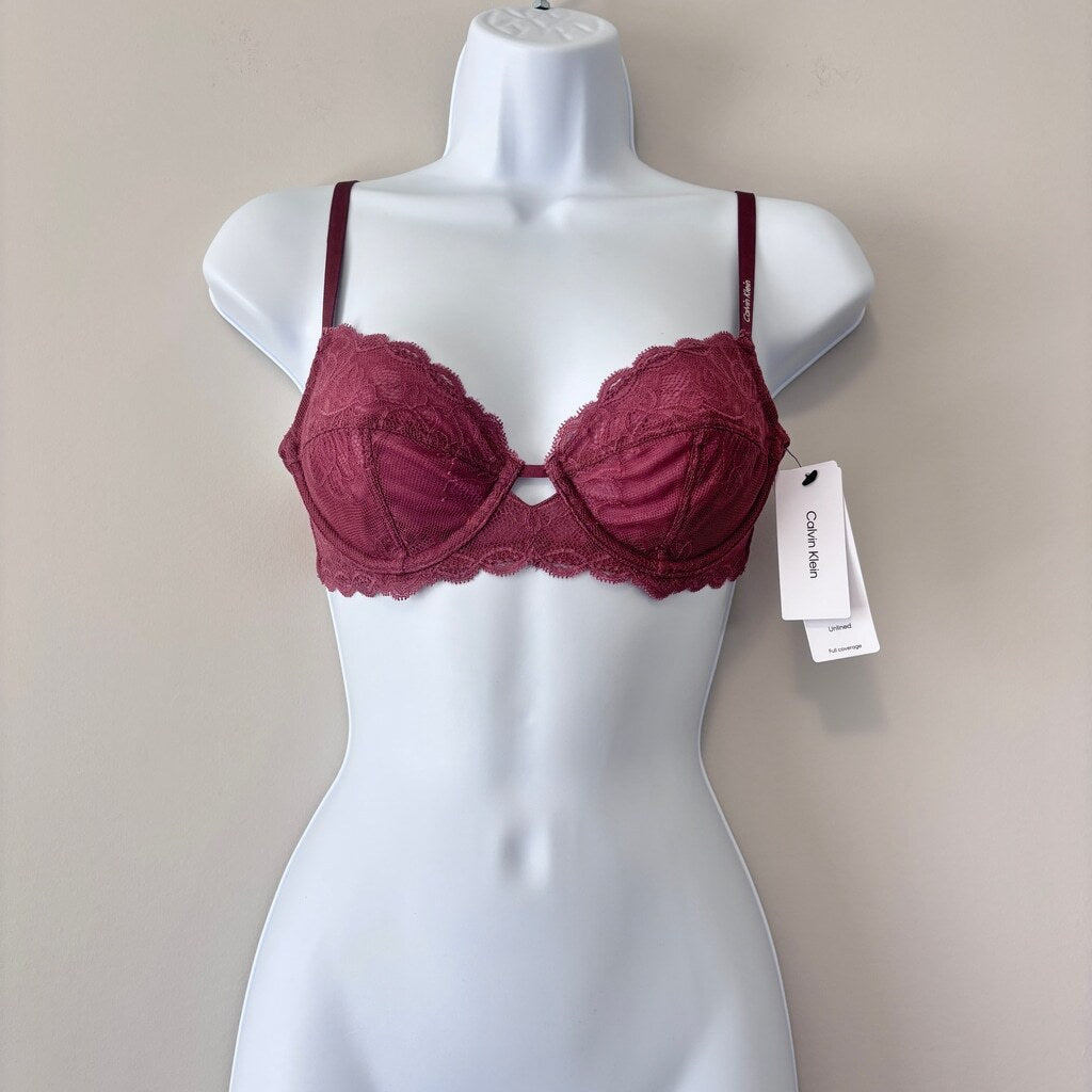 Calvin Klein Women's Size 32B Seductive Comfort With Lace Full Coverage Bra NWT