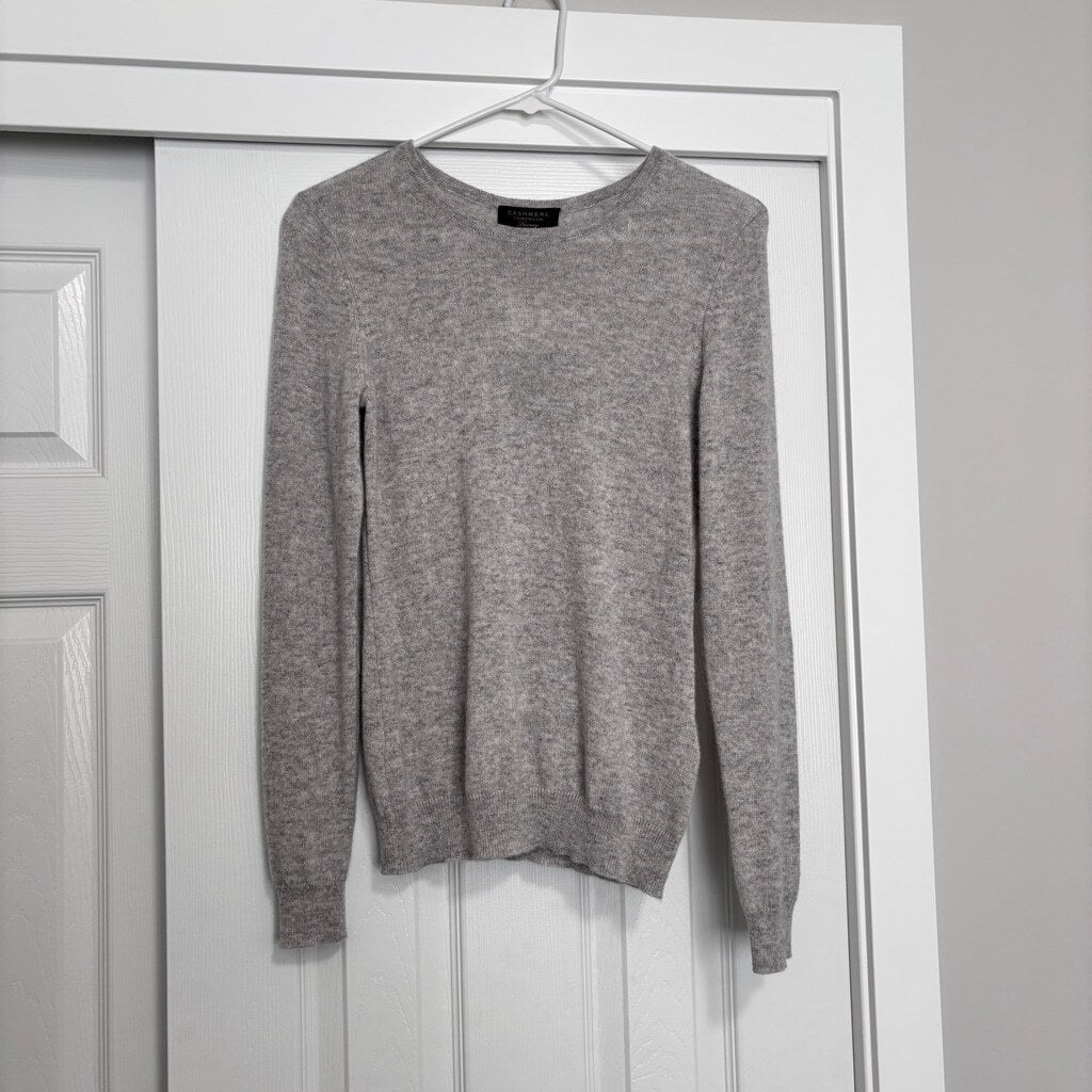 Charter Club Women's Small Petite 100% Cashmere Gray Crewneck Sweater NWT