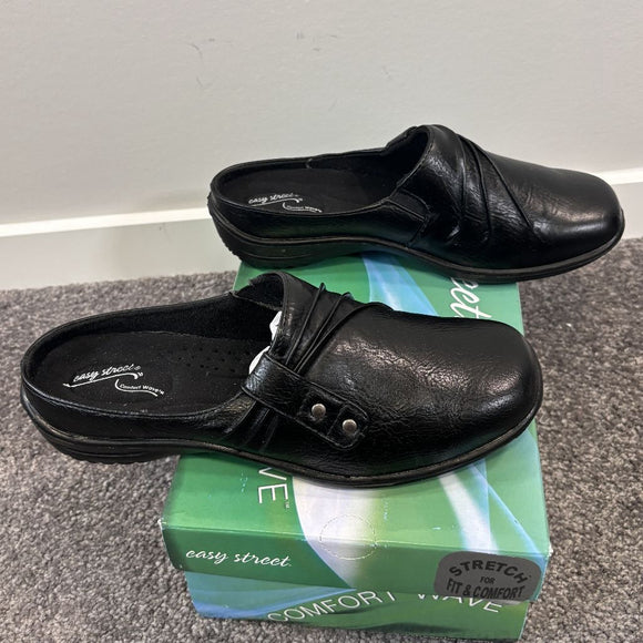 Easy Street Women's Size 10W Black Holly Comfort Mules / Shoes NIB