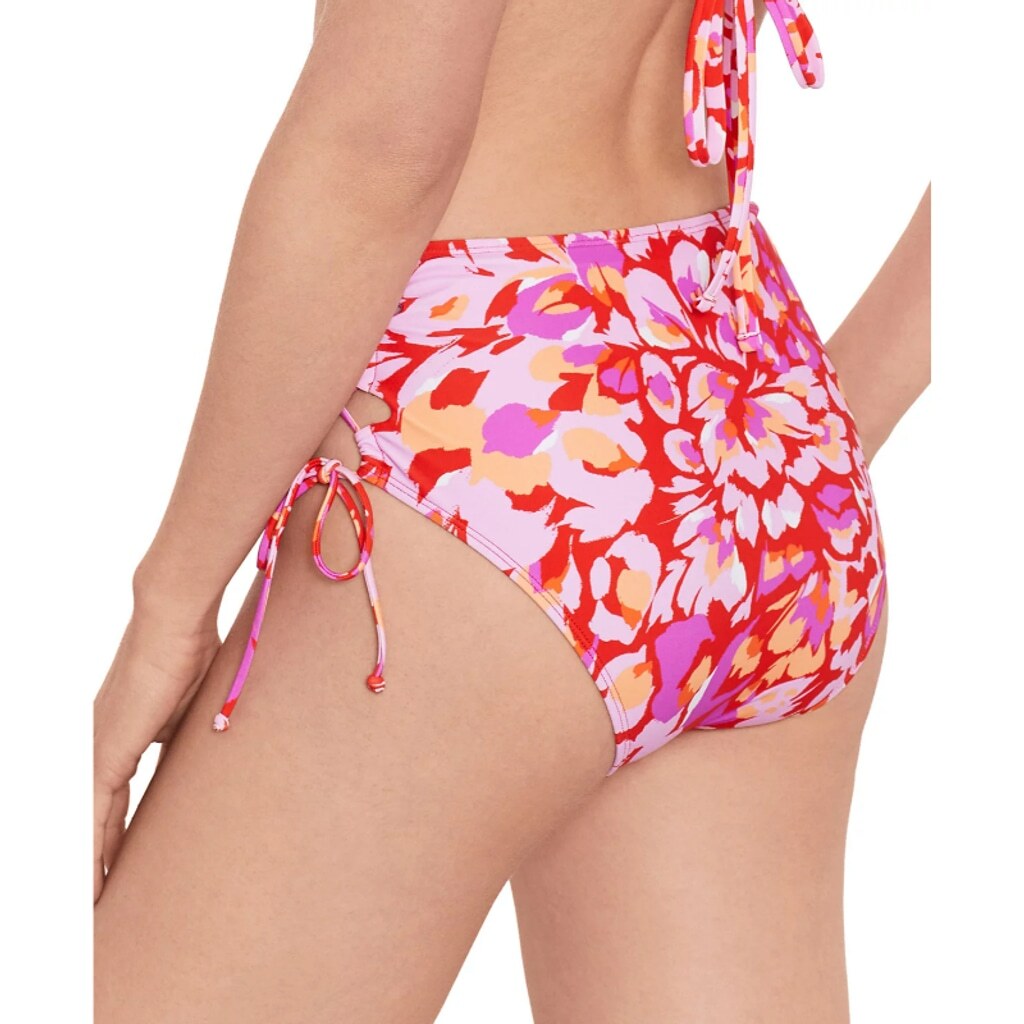 Salt + Cove Women's Red & Pink High-Waist Bikini Bottom / Swimwear NWT