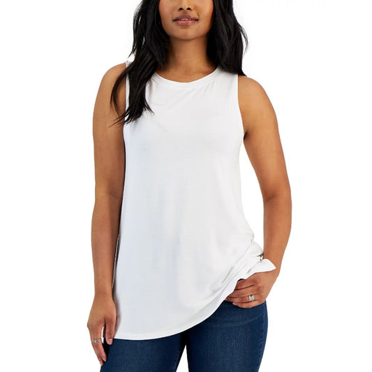 Style & Co Women's Size Small White Layering Crewneck Very Long Tank Top NWT